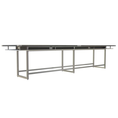 Mirella Conference Table, Standing Height, 42"Hx192"Wx47.25"L, Stone Gray